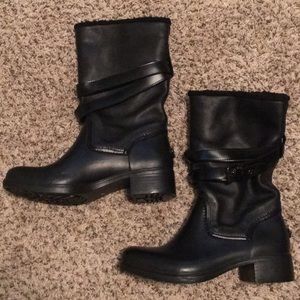Coach black leather boots